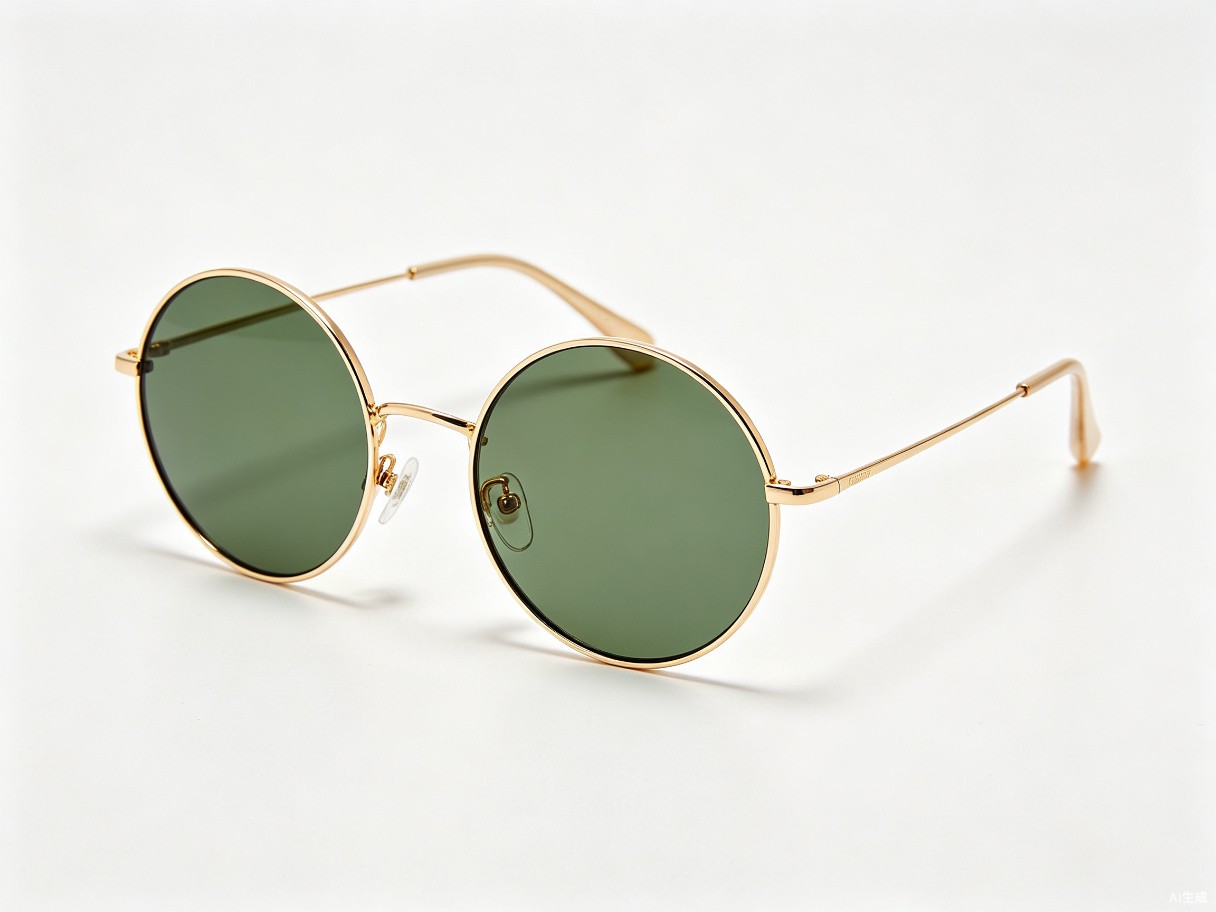 Round Gold Metal Sunglasses